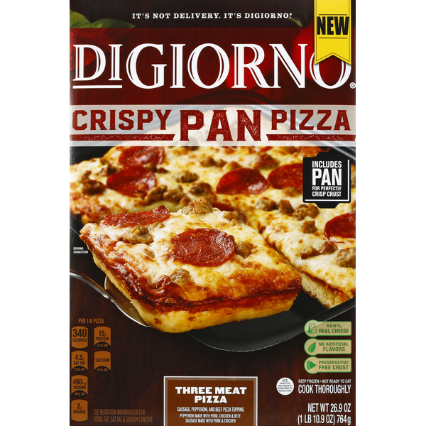 DiGiorno Pizza, Pan, Crispy, Three Meat Same-Day Delivery or