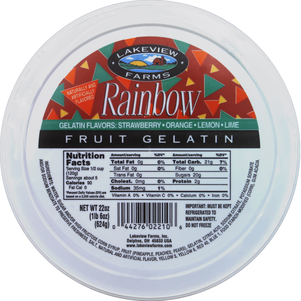 Lakeview Farms Fruit Gelatin, Rainbow Same-Day Delivery or Pickup