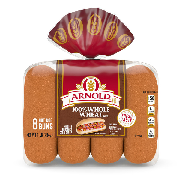Arnold 100% Whole Wheat Hot Dog Rolls Same-Day Delivery or Pickup - Main Image