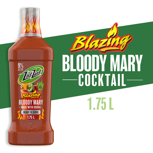 Zing Zang Blazing Bloody Mary with Vodka, Alcoholic Ready-to-Serve