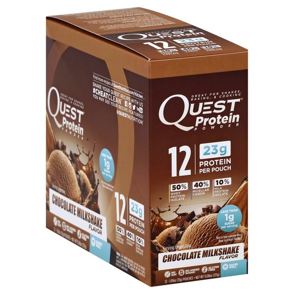 Quest Protein Powder, Chocolate Milkshake Flavor (12 each) Instacart