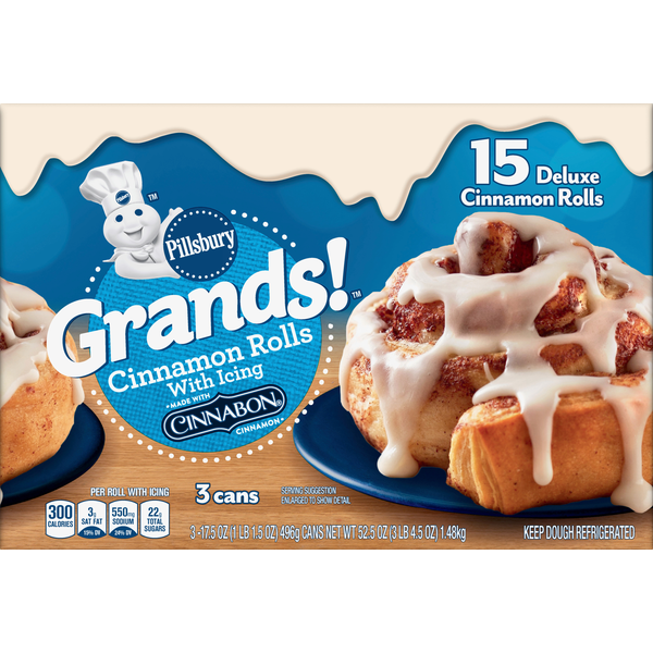 Pillsbury Cinnamon Rolls with Icing (3 ct) Instacart