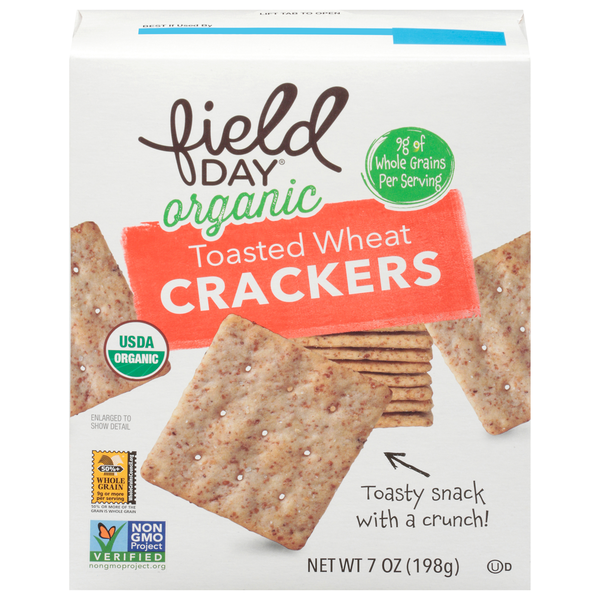 FIELD DAY Crackers, Organic, Toasted Wheat