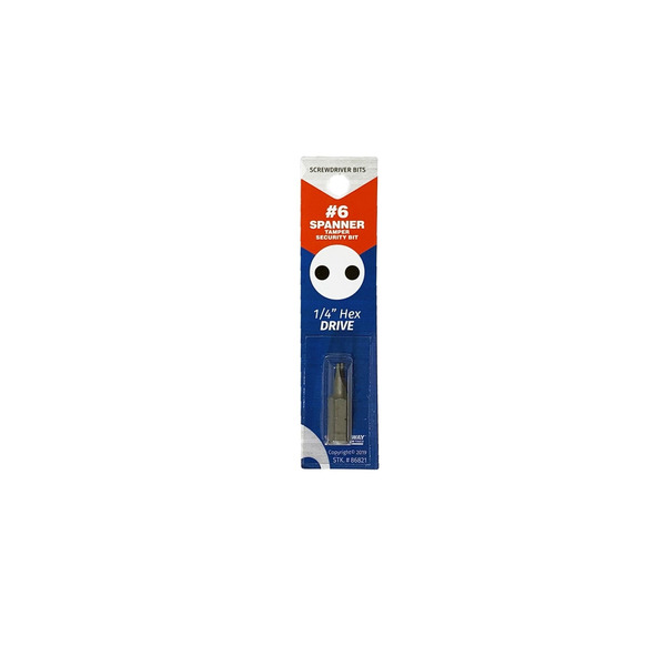 Best Way Tools Tamper-Proof Security Bit, #6 Spanner