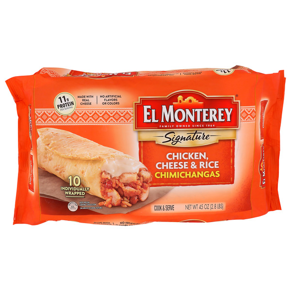El Monterey Signature Chicken and Monterey Jack Cheese Chimichangas 10 Count