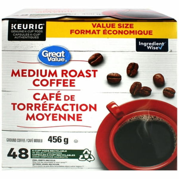 Walmart Great Value Medium Roast Keurig Recyclable KCup Pod SameDay