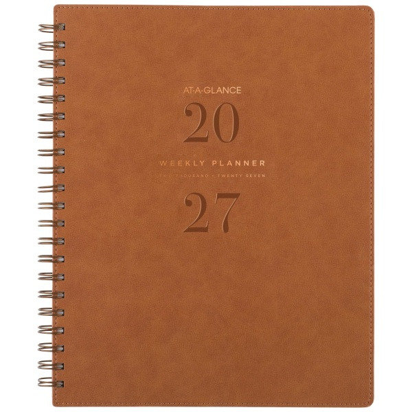 AT-A-GLANCE Signature Collection 2027 Weekly Monthly Planner, 8 1/2 x 11 in - Brown