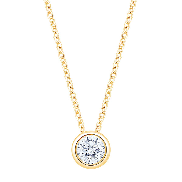 Round Brilliant Diamond Bezel Pendant - Yellow Gold