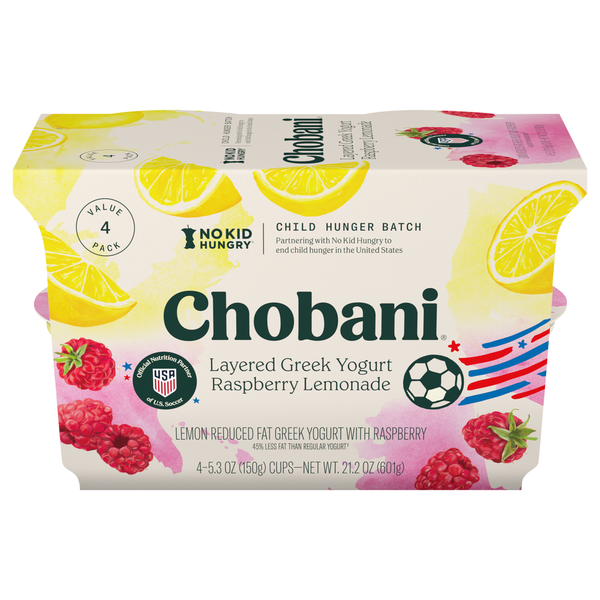 Chobani Layered Greek Raspberry Lemonade Yogurt Value Pack Same