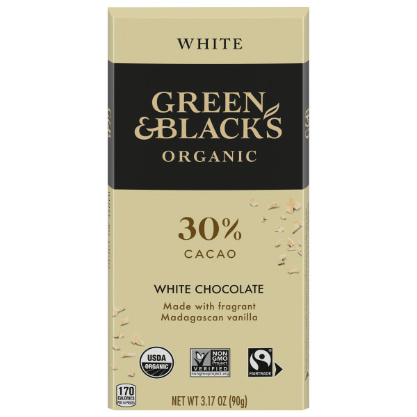 Green & Black's Organic White Chocolate Bar, 30% Cacao