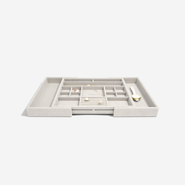 Stackers Expandable Jewelry Tray - Grey - 12" x 10-1/4" x 1-1/2" H