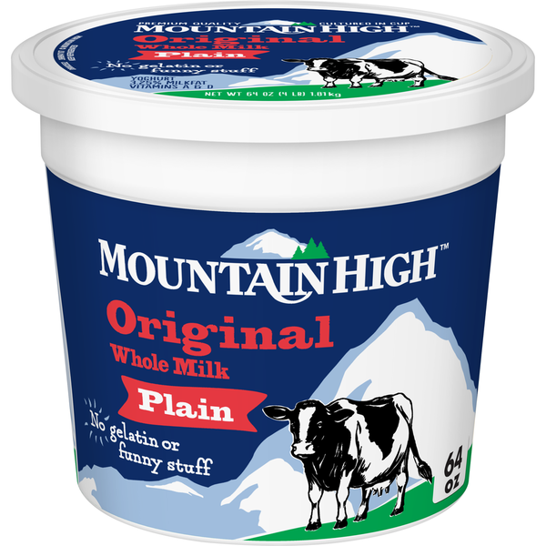 Mountain High Yoghurt Yogurt, Plain, Original, Whole Milk