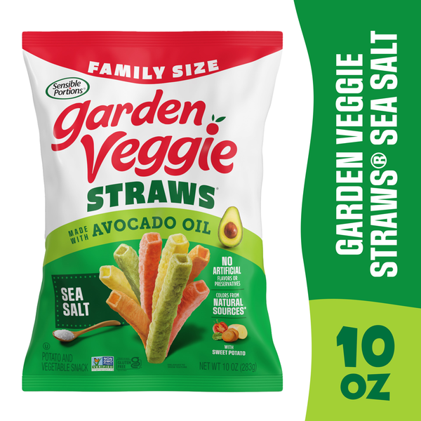 Garden Veggie Snacks Straws Made with Avocado Oil, Sea Salt Flavor