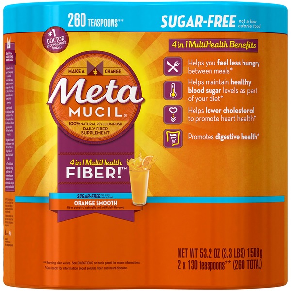 Metamucil Smooth Metamucil Orange Smooth Sugar Free Powder Twin Pack