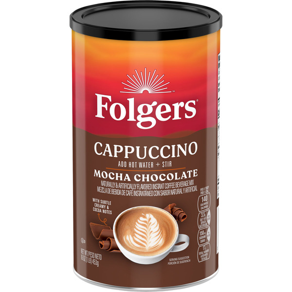 ちょこ。 Folgers Mocha Chocolate Flavored Cappuccino Mix, Instant Coffee