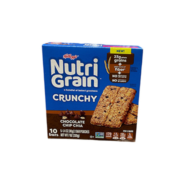 Kellogg’s Nutri-Grain Crunchy Chocolate Chip Chia Bars, Fiber Bars
