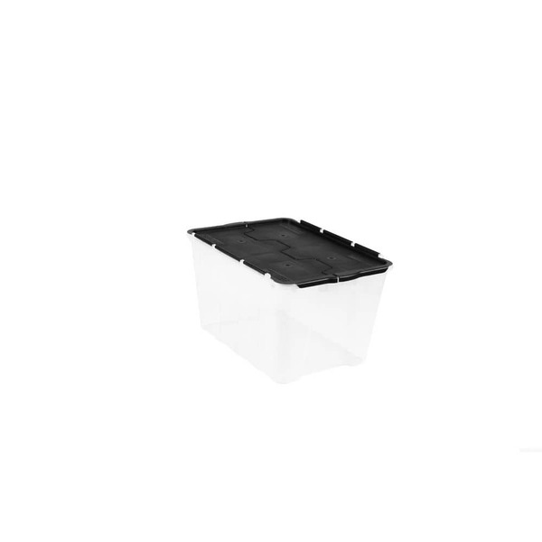HDX Clear 12 Gal. Flip Top Storage Tote