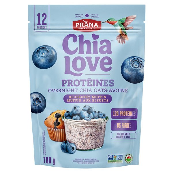 prAna Overnight Organic Chia Oats, Blueberry Muffin 780 g