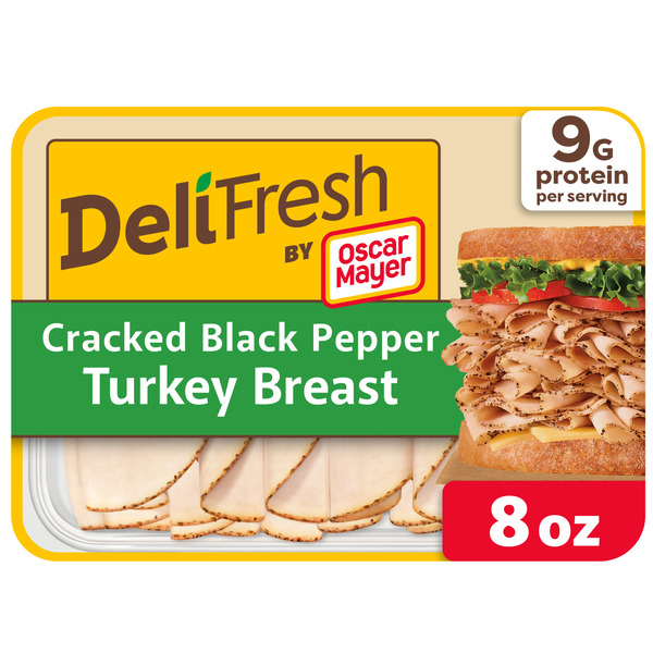 Oscar Mayer Deli Fresh Cracked Black Pepper Turkey Breast Sliced Sandwich Lunch Meat