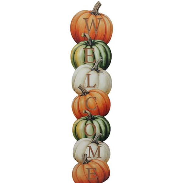 Ashland Welcome Stacked Pumpkin Door Greeter