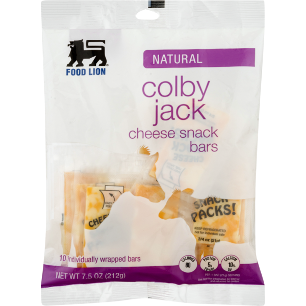 Food Lion Cheese Snack Bars, Natural, Colby Jack, Bag (7.5 oz) Instacart