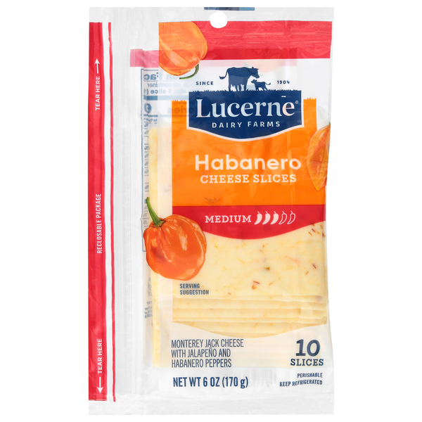 Lucerne Medium Habanero Cheese Slices