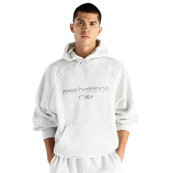 New Balance Men's Trackside Pullover Hoodie, XL - Heather Grey/Ash