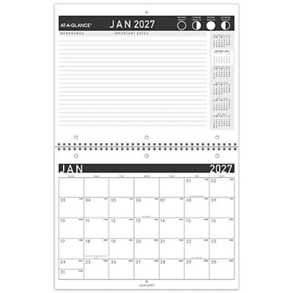 AT-A-GLANCE Contemporary 2027 Monthly Wall Calendar, 11 x 8 1/2 in - Small