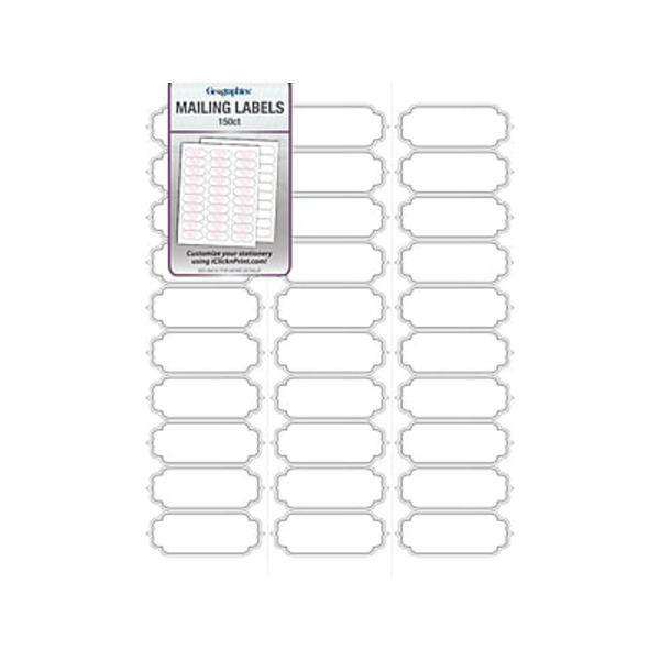 GE ographics 1" x 2.63" Matte White Decorative Edge Mailing Labels