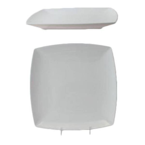 Thunder - Square White Melamine Plate, 7.25"