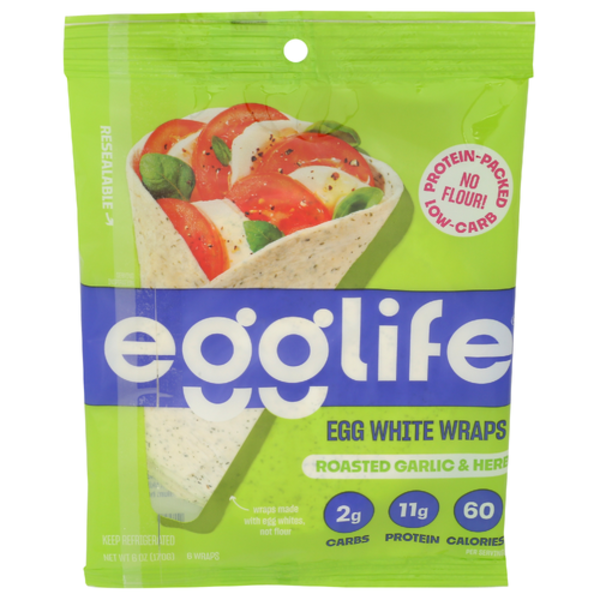 Egglife Roasted Garlic & Herb White Wraps 6 Pack