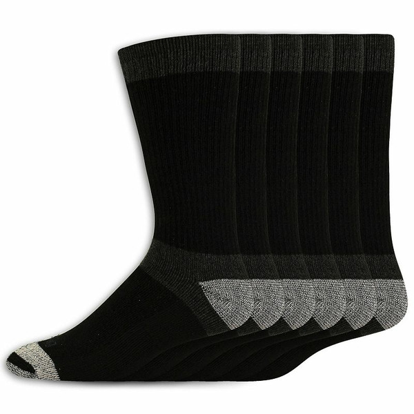 Dickies Socks, Dri-Tech Max Cushion Crew, Black, Men's, 6-12