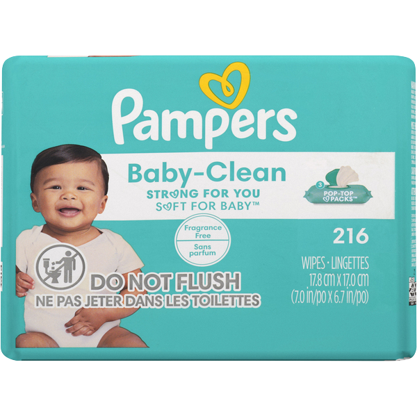 Pampers Complete Clean Unscented 3X Pop-Top Fit Baby Wipes Same