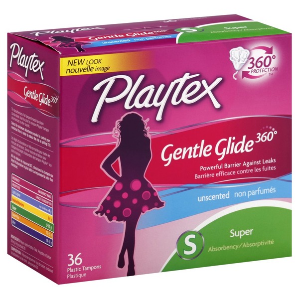 Playtex Tampons, Plastic, Super Absorbency, Unscented (36 each) from