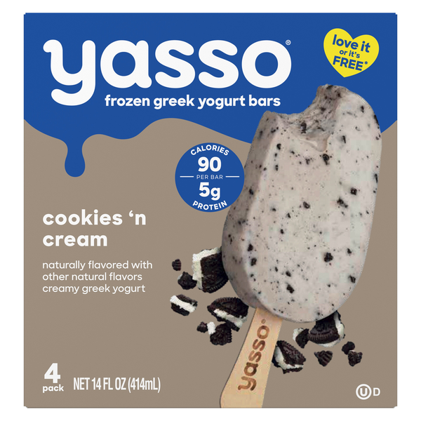 Yasso Frozen Greek Yogurt Bars Cookies N' Cream Bars Same-Day