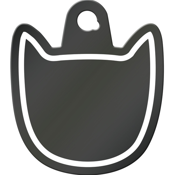 Tag Works Cat Face ID Tag, Small - Black