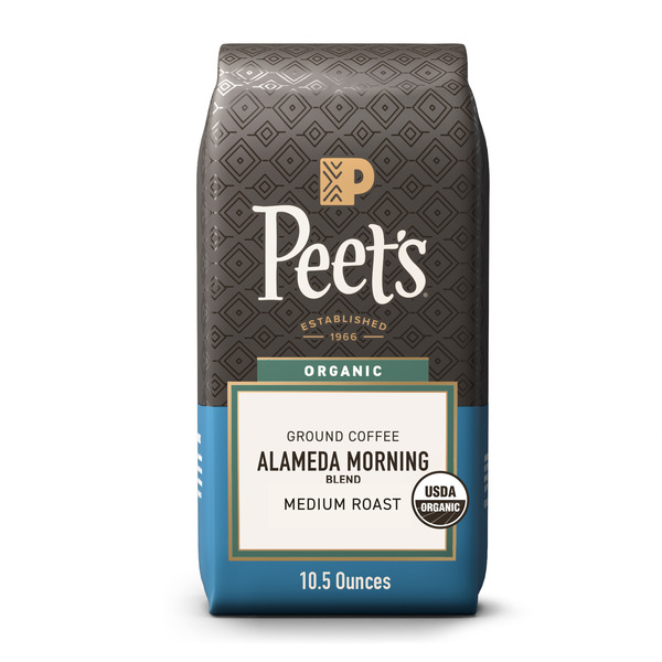 Peet's Coffee Organic Alameda Morning Blend, Medium Roast Ground, Bag