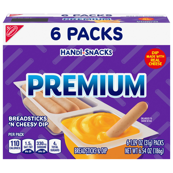Handi-Snacks Premium Breadsticks 'N Cheesy Dip Snack Packs Same