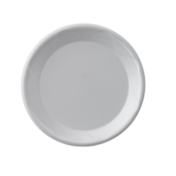 Darnel - 9" White Plastic Plates, 1-compartment - 125 ct