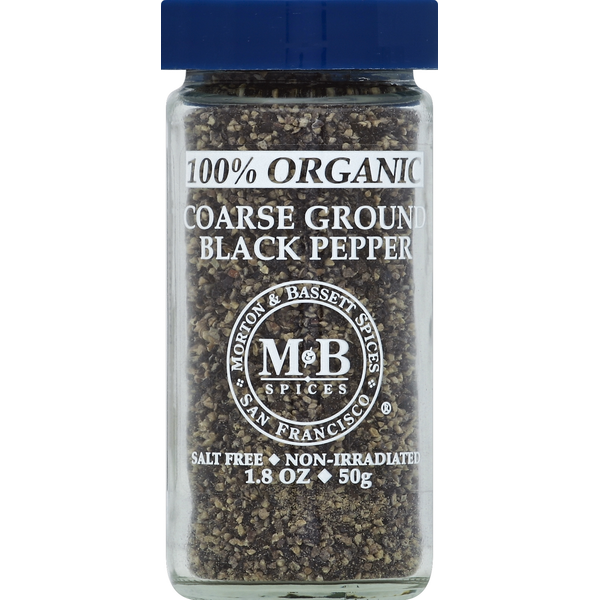 Morton & Bassett Spices Black Pepper, 100% Organic, Coarse Ground