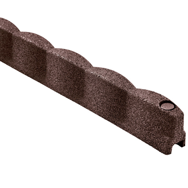 Ground Smart 4-ft x 3-in SmartLoc Garden Wave Brown Rubber Landscape edging section with stakes