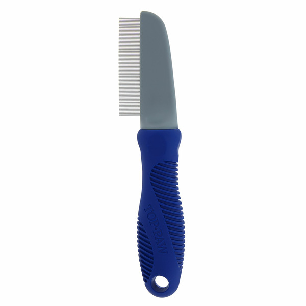 Top Paw Flea Pet Comb - Blue, Grey & Silver