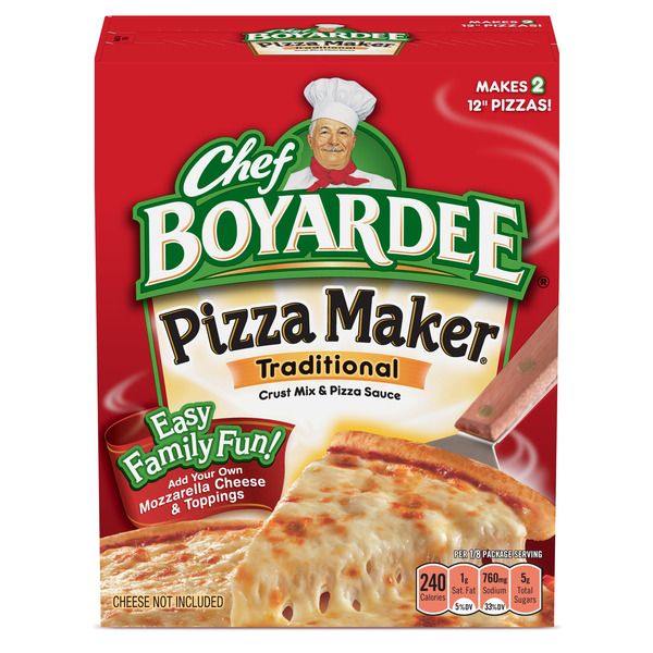 Chef Boyardee Cheese Pizza Maker, Crust Mix and Pizza Sauce Meal
