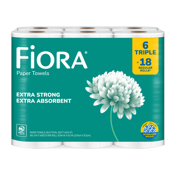 Fiora 2-Ply Extra Strong, Extra Absorbent Triple Rolls Paper
