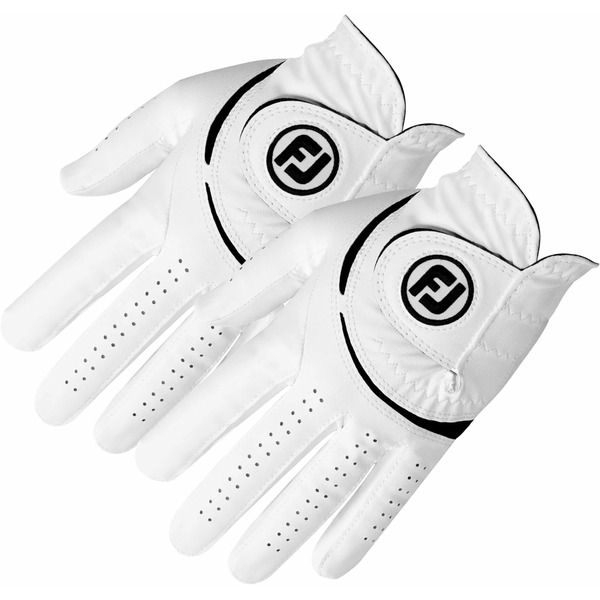 Foot Joy Women's 2024 WeatherSof Golf Gloves, Medium - White & Black