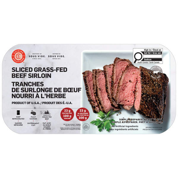 Cuisine Solutions Sliced Grass-Fed Beef Sirloin, 907 g