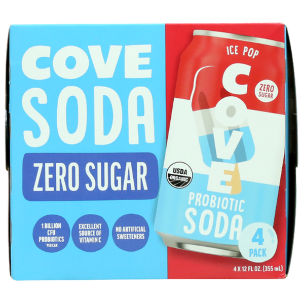 Cove Soda Organic Ice Pop Probiotic Soda 4 Pack