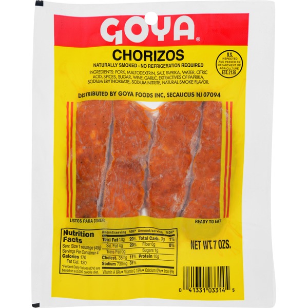 Goya Naturally Smoked Chorizos (7 oz) Instacart