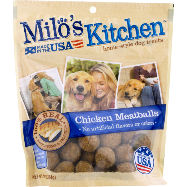 Milo S Kitchen Home Style Dog Treats Chicken Meatballs 10 Oz