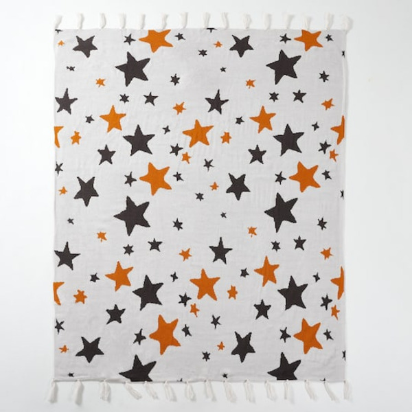 Ashland Orange & Black Stars Throw Blanket, 50 x 60 in